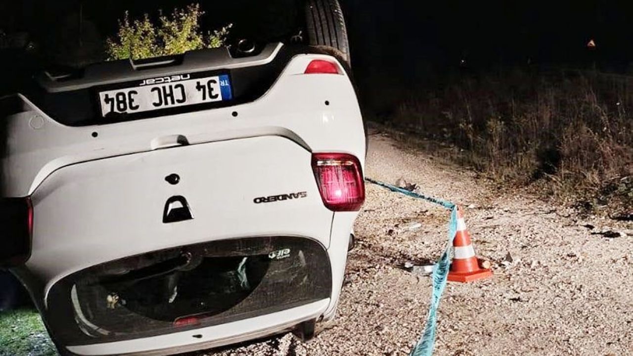 Takla atan otomobilin sürücüsü yaralandı