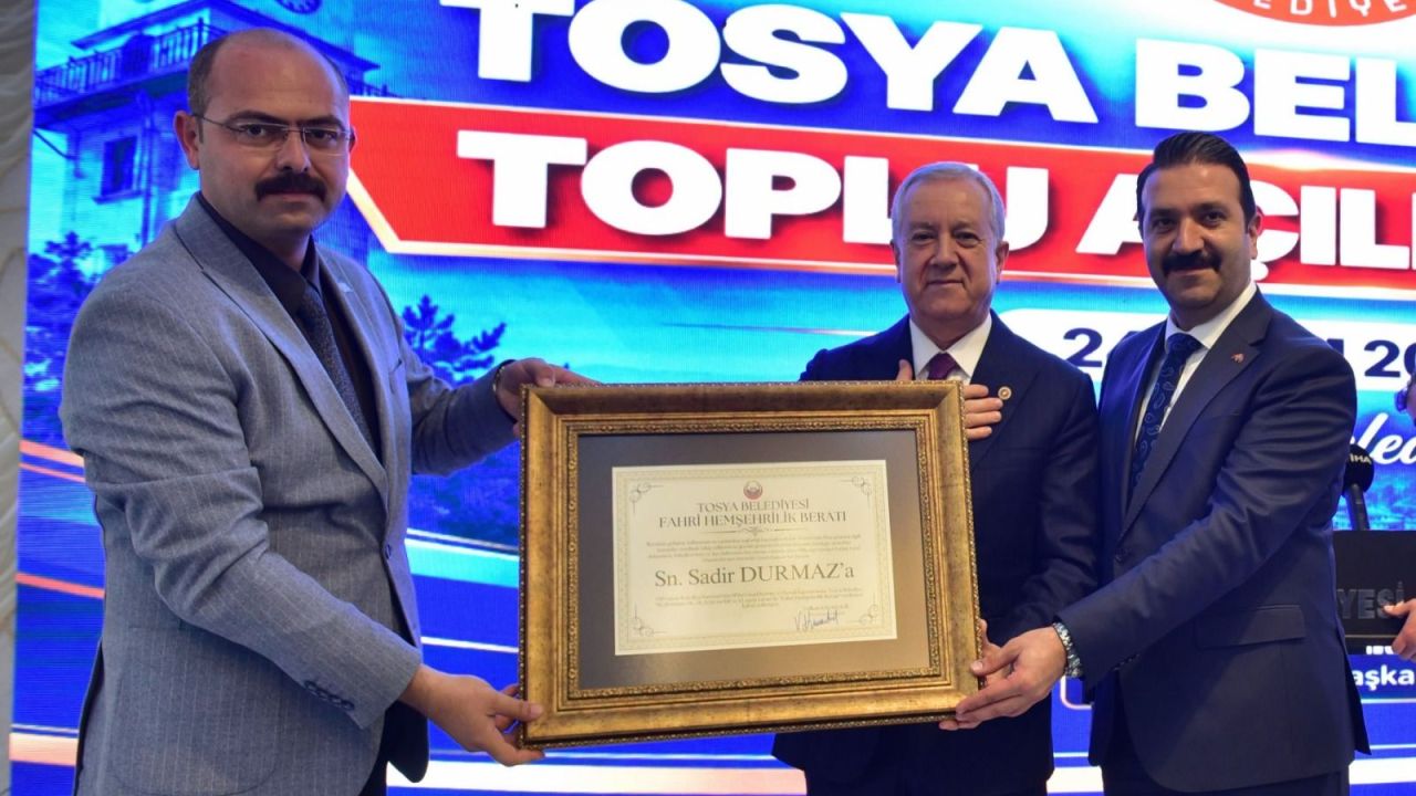 Tanınan isim Tosya’nın fahri hemşehrisi oldu!